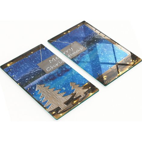 Taglieri e vassoi decorativi in vetro con scritta "Buon Natale" 2x30x52 cm (1/5)