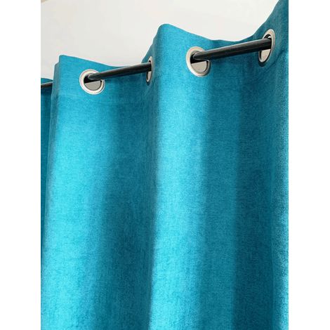 Rideau Turquoise Uni Phonique, Isolant, Thermique et Occultant - 140x260cm - Turquoise