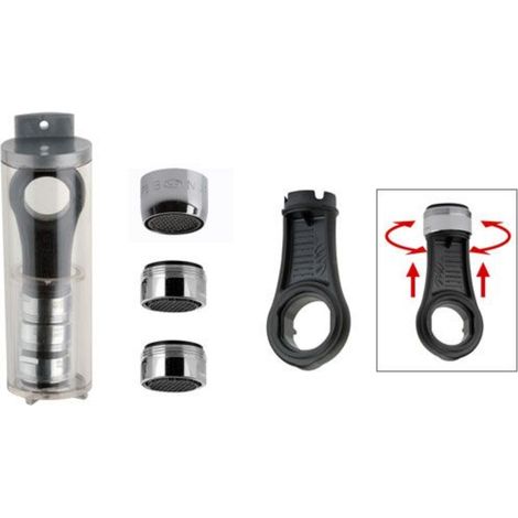 Set completo 2 aeratori m24 e 1 aeratore f22 anticalcare ad alta tecnologia, 1 chiave di pulizia settimanale (1/3)