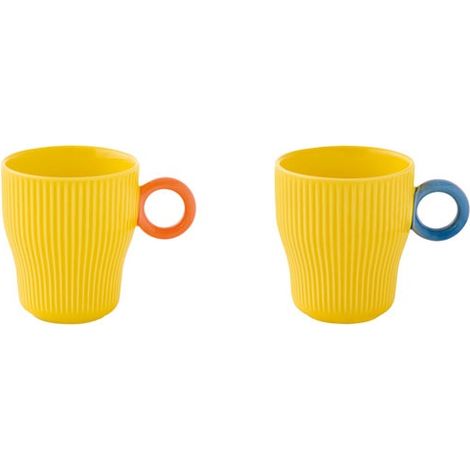 Set 2 Tassen à Café en Porzellan, 90 ml, C.B. Twist & Match Gelb - Pozzi Milano Spa
