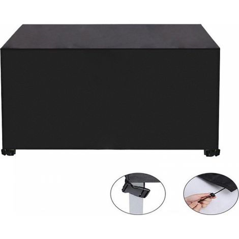 Housse de protection rectangulaire pour mobilier de jardin, imperméable et résistante aux UV, tissu Oxford 420D, noir, 170 x 94 x 70 cm (1/5)