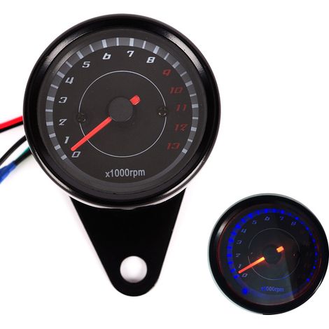 Compteur de vitesse mécanique double échelle (km/h et mph) – Pour moto 12V – Cadran rétroéclairé – Idéal pour personnalisation et rénovation (lot de 4) (1/5)