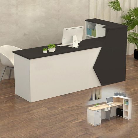 Empfangstheke mit Stauraum, 100-300 cm, für Büro, Praxis, Salon (1/5)