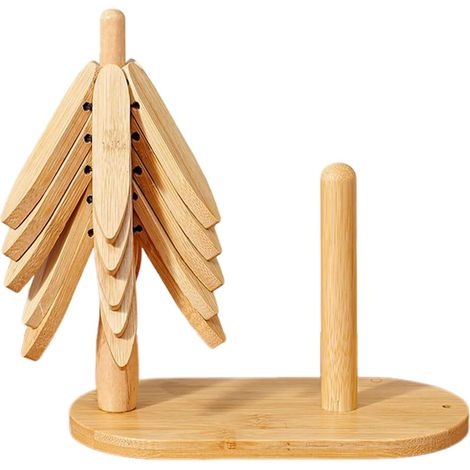 Dessous de plat en bois, forme arbre, isolant thermique (1/5)