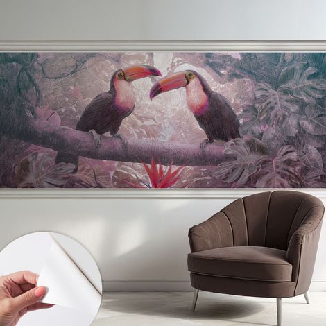 Papier peint autocollant avec imprimé pour décoration intérieure pour rénovation a motif Couple exotique 250x104 cm (1/5)