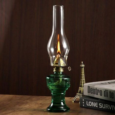 Abat-jour Verre - Lampe à Pétrole - Hauteur 24 cm - Diamètre Base 5 cm - Ouverture Supérieure 3 5 cm - Transparent (1/4)