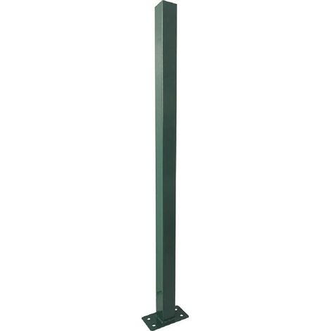 Vigor, Paletto Quadro con Piastra, Verde Ral-6005, 50x50 mm, Altezza 110 cm
