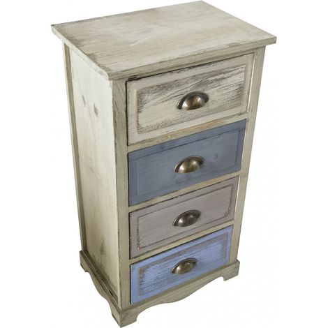 Mobiletto in legno con quattro cassetti ideale per interno 40x29xH72 cm