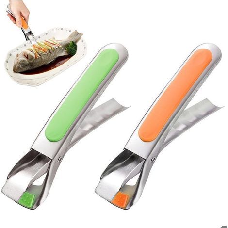 Pinze da cucina (verdi + arancioni) - Acciaio inossidabile - Pinze per friggitrice ad aria - Silicone antiscivolo - Verde + arancione - 16,8 cm (1/5)
