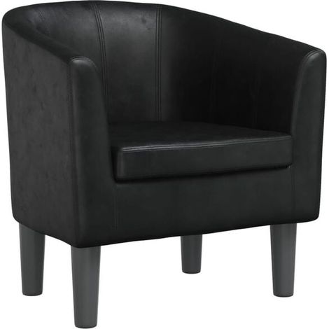 Fauteuil en similicuir noir (1/5)