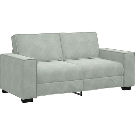 vidaXL Divano a 2 Posti Grigio Chiaro 140 cm in Velluto (1/5)