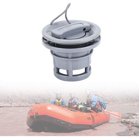 Válvula de aire para embarcaciones, válvula neumática, válvula de gas de repuesto para embarcaciones, válvula de PVC para embarcaciones inflables, balsas de río y kayaks (gris) (1/5)