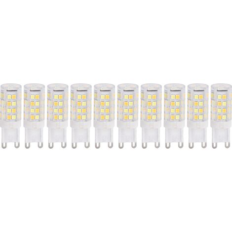 10 Stück G9 220V LED-Lampe, dimmbare Keramik-LED-Birne, Ersatz für Halogenlampen für Kronleuchter, G9 5W 52LED (1/5)