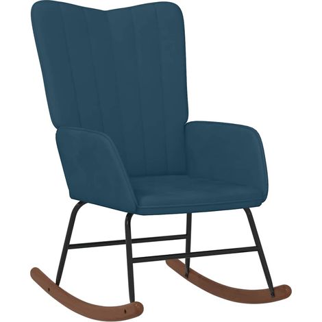 Maison Exclusive - Schaukelstuhl Blau Samt