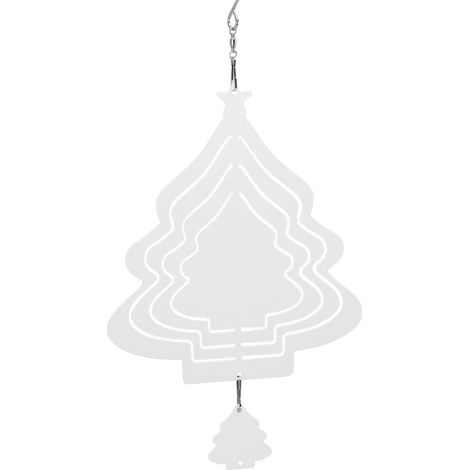 Windspiel mit Sublimationsdruck, drehbare Dekoration, schlichtes Aluminium, Weihnachtsbaumform, hängende Gartendekoration für Weihnachten (1/5)