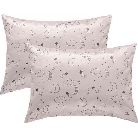2 Paquets Taies d'oreiller pour Enfants Taies Oreiller Satin Soie pour BéBé 49 X 36cm Enveloppe ProtèGe Oreiller pour Lit BéBé Taie d'oreiller Voyage pour Enfants GarçOns Filles Lavable Machine (1/5)