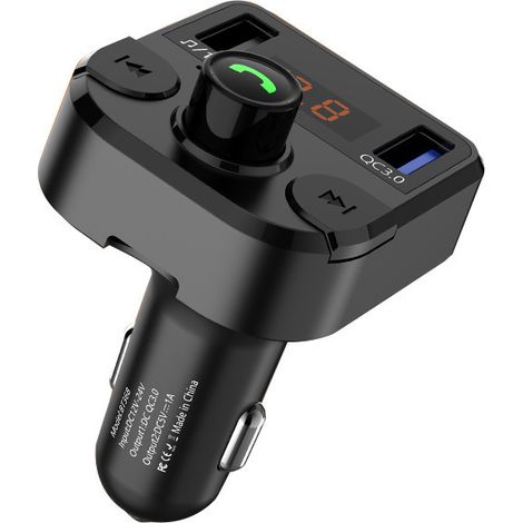 BT36B Auto-MP3-Player mit Speicherkarten-/USB-Anschluss, verlustfreie Audioqualität, Bluetooth-Freisprecheinrichtung, Bluetooth-MP3-Player fürs Auto – BT36B QC3.0 Schnellladeanzeige (gelbe Anzeige) (1/4)