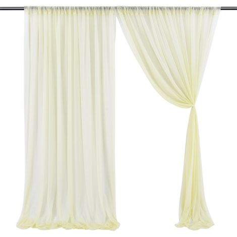 Voile pour événements beige 1.5x2.5m textile doux voile de fond durable pour mariage photo (1/5)
