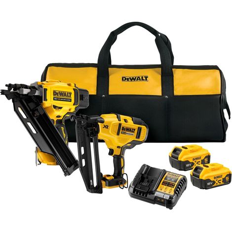 Kit clavadoras a batería DeWalt DCK246P2‑QW XR 18 V: DCN930 + DCN660 con baterías
