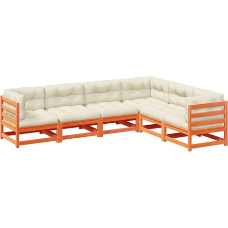 Maison Exclusive - 6-tlg. Garten-Sofagarnitur mit Kissen Wachsbra (1/5)