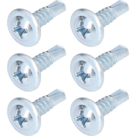 Vis à bois autoforeuses tête ronde 50 pièces, acier carbone galvanisé, anti-dérapant, 4,2x16 mm avec rondelle (1/5)