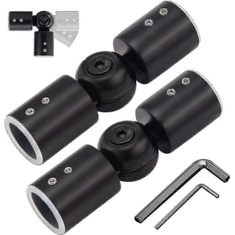 Filiyano-Lot de 2 connecteurs d'angle pour tringle à rideaux, connecteurs d'angle réglables pour fenêtre en baie de 2,5 cm (1 pouce). (1/5)