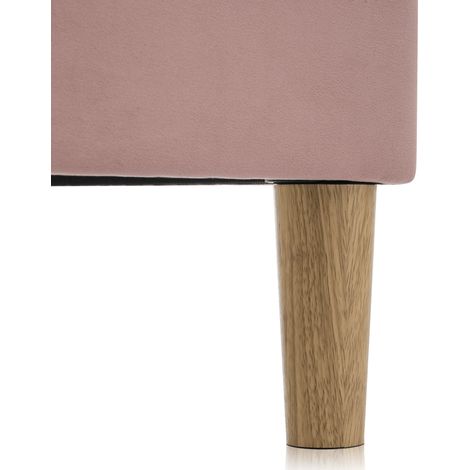 Rosa Polsterbett 90 x 200 cm mit USB-C-Ladefunktion und Lattenrost (1/5)