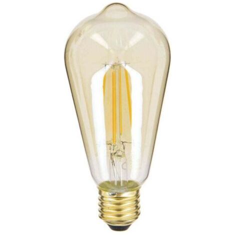 VURAHOME - LED déco Edison Vintage au verre ambré, XU, Culot E27, 7W cons. (50W eq.), 806 lumens, Lumière blanc chaud - (1/4)