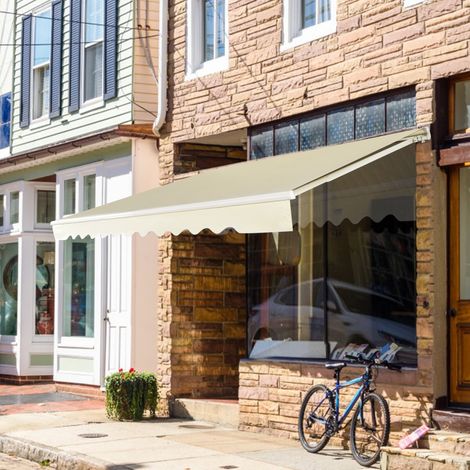 Store à manivelle pour balcon, protection solaire pour balcon 360 x 300 cm - beige (1/5)