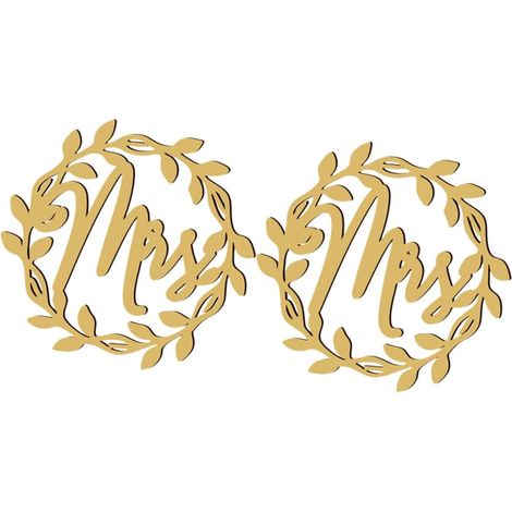 Décorations de Chaises de Mariage Mr et Mrs en Bois Pu Or, Lot de 2 Pièces Robustes et Élégantes pour Décoration de Mariage Simple et Chic