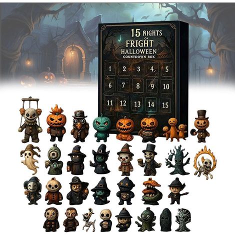 Halloween-Adventskalender 15 - Horror 2026 - Hängende Anhänger und Mini-Dekorationen mit Figuren - Geschenkbox - Horrorfiguren für Kinder, Frauen, Jugendliche, Männer (15 (1/5)