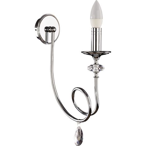 Applique a candela cromata con cristallo 1xE14 Jupiter