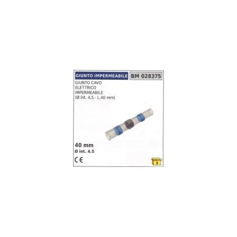 Giunto cavo elettrico impermeabile Ø interno 4,5 mm lunghezza 40 mm