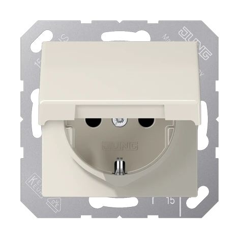 Jung Presa SCHUKO®, 16 A 250 V , coperchio a cerniera, duroplastica, serie AS, bianco AS 1520 KL
