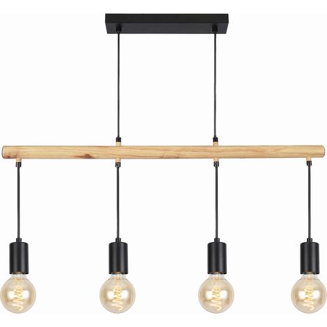 Lampada sospesa Candellux Izzy 4xE27 nero legno 81cm (1/3)