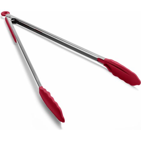 Pince Cuisine Silicone Extra Longue, Résistante à 315°C, 40cm, Rouge (1/5)