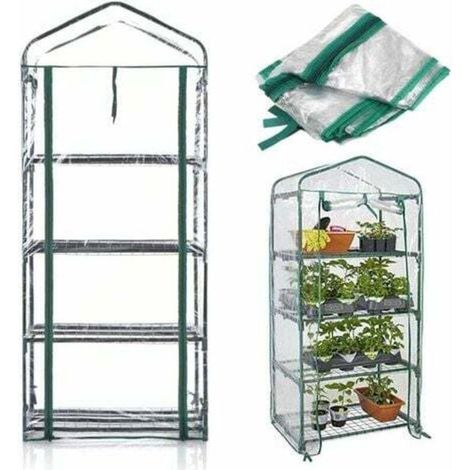 4-stöckiges, faltbares Gartengewächshaus 155 x 69 x 49 cm – Insektenschutz und langlebiger Pflanzenschutz