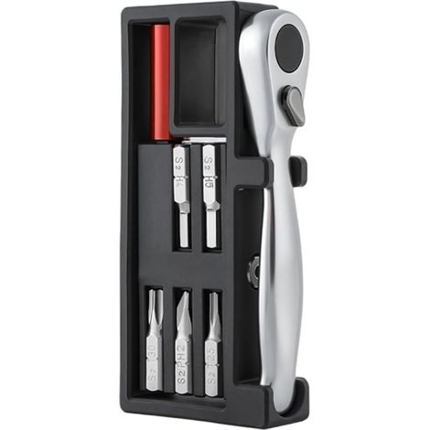 Ensemble d'outils de réparation à cliquet rotatifs 10 en 1 - Clés acier multifonctions portables Kit compact pour travaux d'entretien (1/5)
