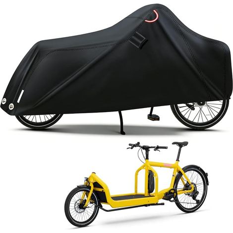 Housse de vélo imperméable 420D Oxford - Avec bandes réfléchissantes - Protection UV - Indéchirable - Housse de protection pour vélo d'extérieur pour 2 vélos (270 x 75 x 100 cm) (A) (1/5)