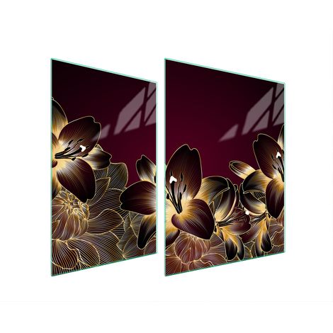 PIASTRA PROTETTIVA IN VETRO PER STUFA 70x52 ORCHIDEA (1/5)