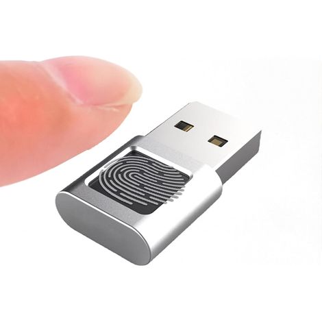 Lecteur Empreinte USB - 1 Unité - Alliage de Zinc - Sécurité Biométrique 360° - PC Windows 10/11 - Noir Compact (1/5)