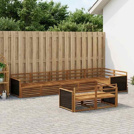 vidaXL Outdoor-Sofagarnitur 8 pcs Natur (1/5)