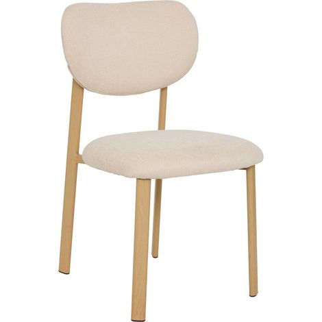 Set di 2 sedie in tessuto decia beige con gambe in finitura faggio - Atmosphera créateur d'intérieur (1/4)