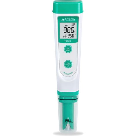 Apera Instruments TDS20 Misuratore TDS, dispositivo di misurazione digitale con display della temperatura (precisione 1%, ± 0,5 ° C, impermeabile, ATC, valigetta) (1/4)