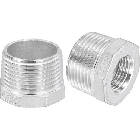 5Pcs 3/4" Mâle à 1/4" Femelle NPT 304 Acier Inoxydable Réducteur Hex Bushing, Adapter Raccord pour systèmes industriels, pétrole/gaz, eau, HVAC et plomberie - 1" Male to 1/2" Female (1/5)