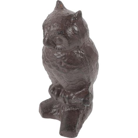 Statue de Hibou en Fer Forgé pour Décoration Intérieure et Extérieure, Sculpture Artisanale Solide, Décor de Jardin Métallique, Objet Décoratif Robuste Base Stable, (1/5)