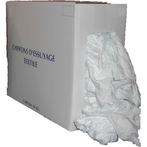 Chiffon textile RICOT MEL blanc - carton de 10 kg - blanc - COMPAS ALAIN