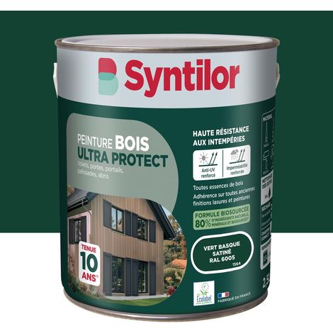 SYNTILOR Peinture exterieure bois Ultra protect SYNTILOR vert basque satine 2.5l (1/5)