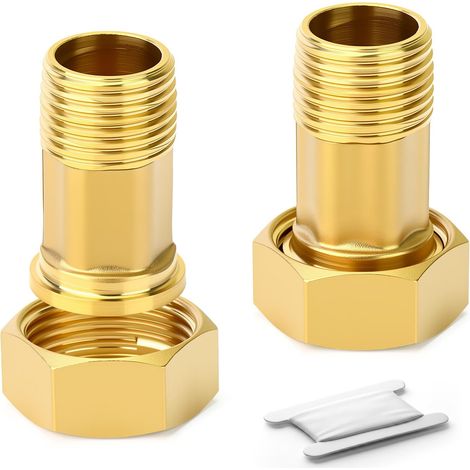 2 Pièces Raccord Compteur d'Eau Laiton 1/2" Mâle x 3/4" Femelle BSP (1/5)