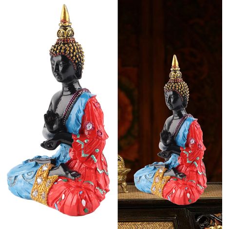 Thailändische Buddha-Statue in Ruheposition – Handgefertigte Harzskulptur mit positiver Energie für die Heimdekoration – 11,5 x 7,5 x 17,8 cm / 300 g (1/5)